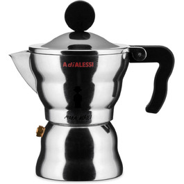 Еспресо-кавомашина Alessi AAM33/6 Design, алюмінієвий корпус, термопластик, срібна, 1 чашка