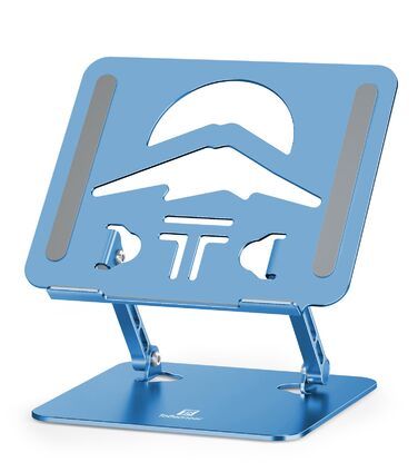 Підставка для ноутбука Ergonomic Aluminium, регульована по висоті та складна, стабільна та неслизька, покращена вентиляція, сумісна з MacBook (до 15,6 дюймів) (Темно-синій)