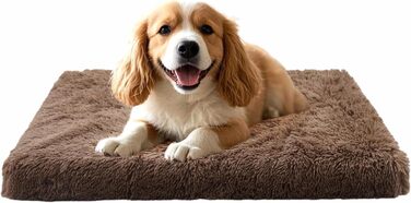 Килимок для собак MDDK, 75x50x8 см, плюшевий, теплий, для лежання, кавовий
