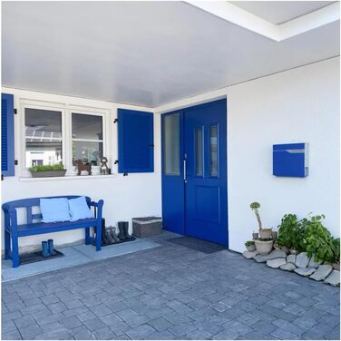 Поштова скринька Metzler антрацит з газетницею та табличкою для імені, RAL 7016, вулична, настінна, металева, стійка до корозії та погодних умов, сучасний дизайн 37x37x10.5 см