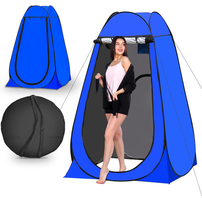 Намет для туалету TUKAILAI для кемпінгу, душовий намет, шатрівка Pop-Up, 120x120x190 см, блакитний