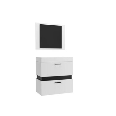 Комплект меблів для ванної кімнати Trio-4 з дзеркалом, білий/вотан