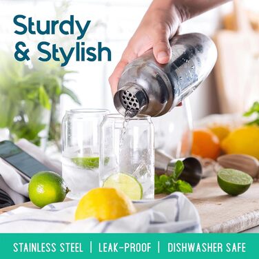 Набір шейкерів для коктейлів, барний аксесуар, нержавіюча сталь (8 предметів)