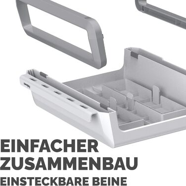 Підставка для монітора Fellowes Breyta, 100% перероблений пластик, ергономічна, 3 рівні висоти, біла, для дому та офісу