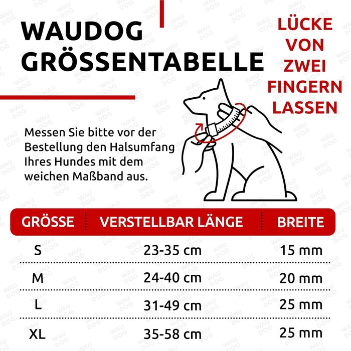 Водонепроникний нашийник для собак WAUDOG: великі, середні та малі породи. Регульований, металевий замок, 31-49 см, 25 мм ширина