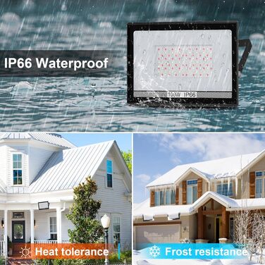 LED Floodlights Outdoor, 100W Smart RGB Floodlights with Remote Control and Bluetooth App, LED Floodlights, Color Changing Spotlights, IP66 Waterproof Floodlights for Gardens, Courtyards (2 Pack) (Rgb-4p)