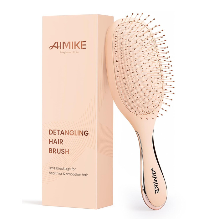 Щітка для волосся AIMIKE без пошкоджень, розпушувач з м'якими щетинками, безболісна розпушувальна щітка для складних вузлів, особливо делікатна до тонкого волосся, ідеальна для догляду за шкірою голови та масажу. Подушковий масажер LuxeSilk