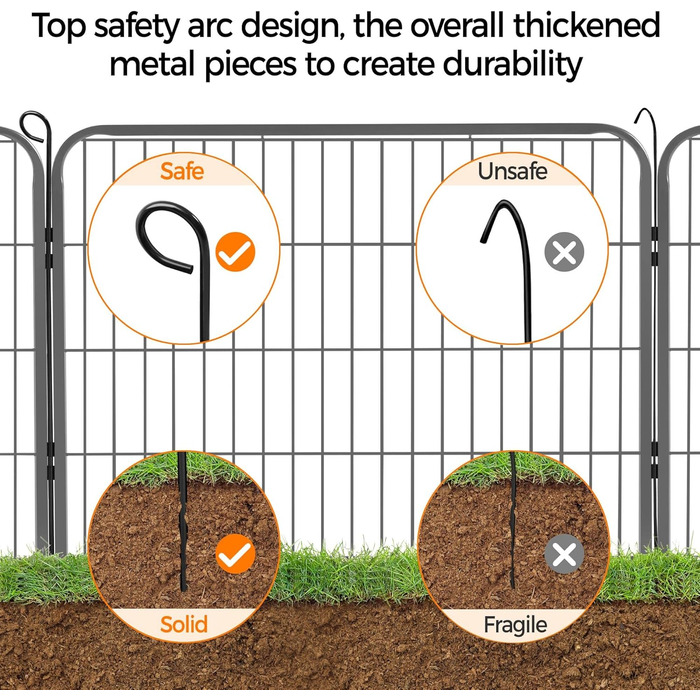 Вольєр для собак Yaheetech з 8 секцій, 80x80 см - вольєр для цуценят, переносний загон для тварин, з дверцятами для дому та саду