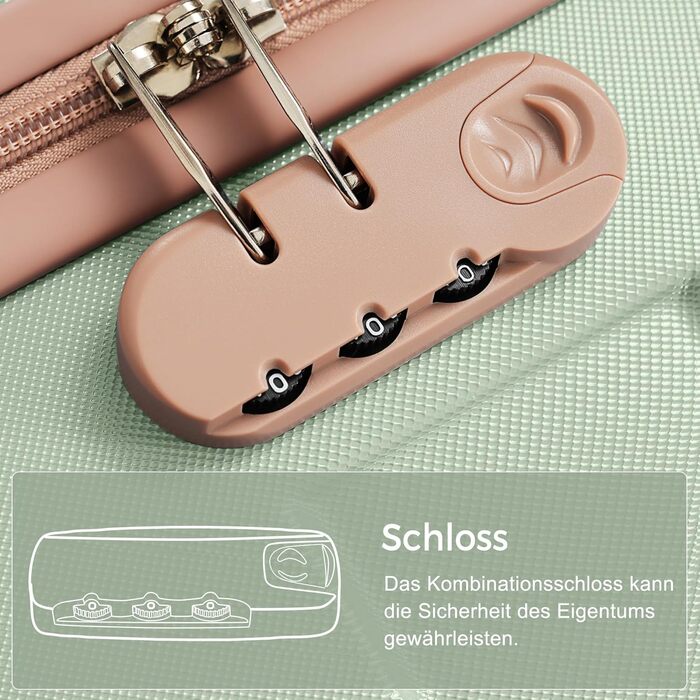 Набір валіз Merax 5 шт. з ABS-пластику, з колесами та TSA-замком, сіро-зелений