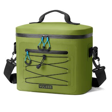 Кühltasche 24L: Водонепроникна сумка-холодильник для пікніка, пляжу, кемпінгу, офісу, транспортування продуктів (армійний зелений)