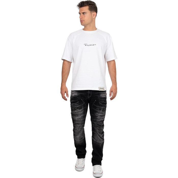 Чоловічі джинси Cipo & Baxx Biker Style: Regular або Slim Fit, Stone Washed Denim, чорний (29W/32L)