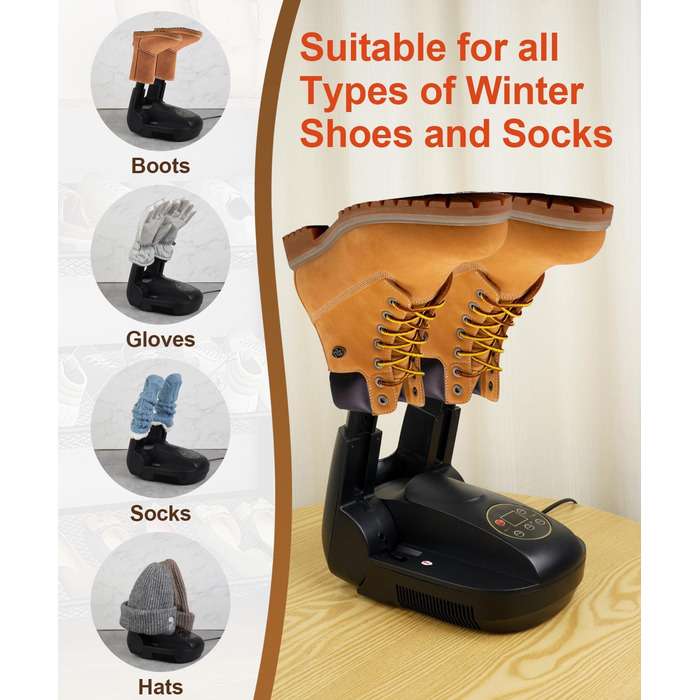 Електричний сушильник для взуття з озоном - сушильник для взуття, черевиків, рукавичок, шапок, лижних черевиків. Швидке сушіння теплом, компактний, розкладний дизайн.