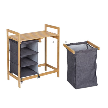 Relaxdays Laundry Basket Shelf with 3 Compartments
