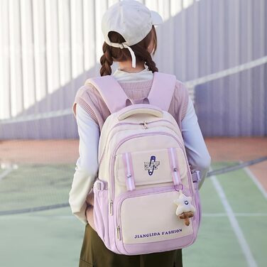 Дитячий рюкзак IvyH для дівчаток - стильний шкільний рюкзак, водонепроникний, великий, для 3-6 класів, фіолетовий