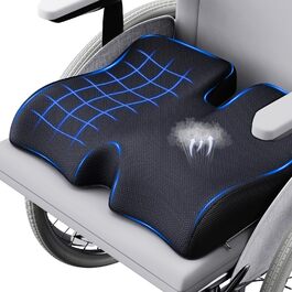 Подушка ортопедична з піни Memory Foam Benazcap для сидіння: зняття тиску, для авто, офісу, геймінгу, дому. Знімний чохол (45x41x8 см)