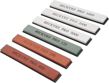 Набір точильних каменів для ножів (6 шт.) з фіксованим кутом, точильний брусок, професійний набір з підставкою для кухні та відпочинку на природі