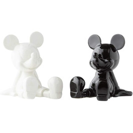 Enesco Disney Ceramics Salt and Pepper Shakers Mickey Mouse, Sitting, 8.9 cm, Black and White