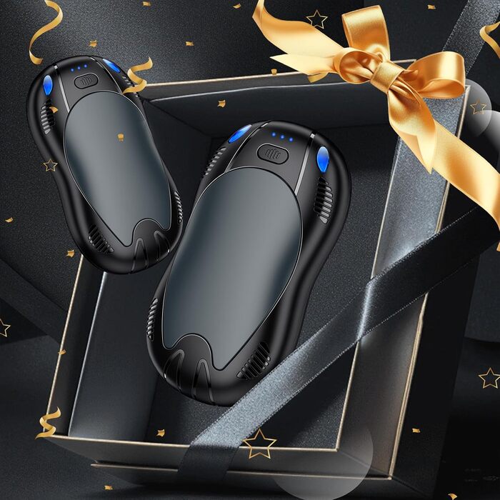 Електричний грілка для рук з акумулятором 10000mAh, 2 шт., з двостороннім нагрівом, USB, 3 режими, для кемпінгу та відпочинку на природі