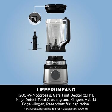 Ninja 2-in-1 Power Detect Pro Mixer with 1.5L Jug & 2 Single-Serve Cups - 1200W, Smoothie, Frozen Drink & Vegetable Chopping Mixer