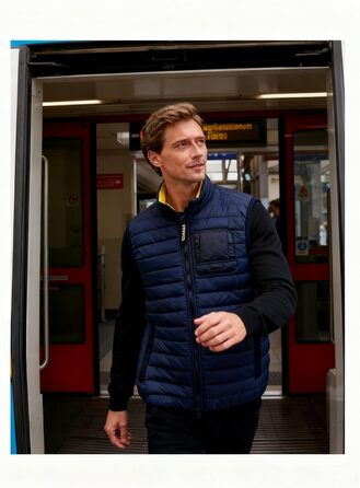 Чоловіча степкова жилетка Krumba для зими: тепла жилетка з утеплювачем для прогулянок, вихідних та активного відпочинку (3XL, темно-синій)