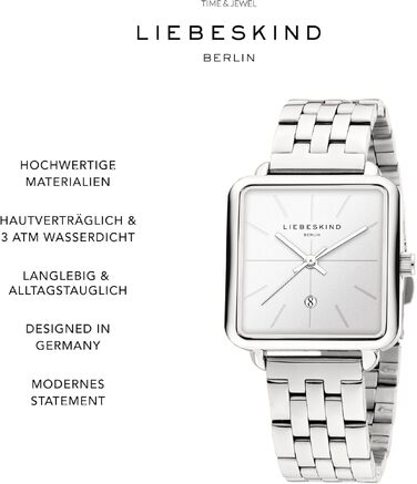 Жіночий аналоговий кварцовий годинник Liebeskind Berlin LT-0150-MQ зі сталевим браслетом, сріблястий/білий