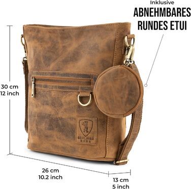 Сумка через плече Berliner Bags Siena Vintage з натуральної шкіри - жіноча сумка-месенджер (Горіховий колір)