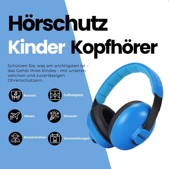 ESTRO навушники для захисту від шуму для дітей - навушники для захисту вух для малюків EM1 (Блакитний)