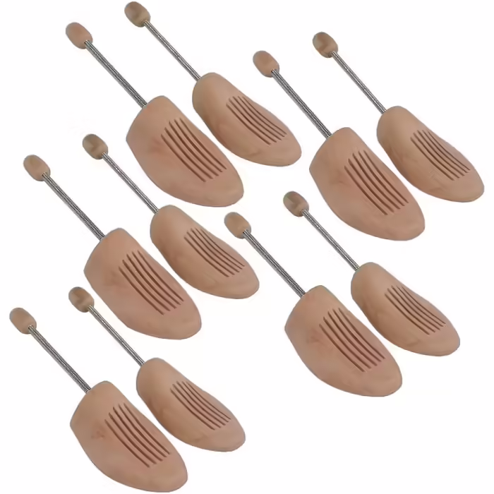 DELFA 5-Piece Shoe Stretcher Shoe Former Shoe Expander Birchwood with Metal Spring