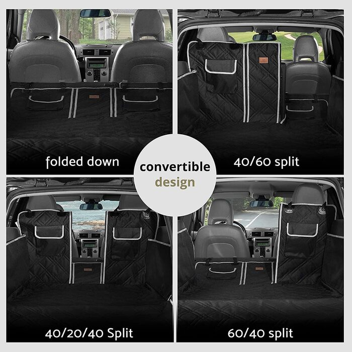 Захисний чохол на сидіння для собак AMZPET – водонепроникний, антиковзкий, стійкий до подряпин, міцний, 56 x 45 x 122 см, для маленьких автомобілів (купе або хетчбек), степене дизайн