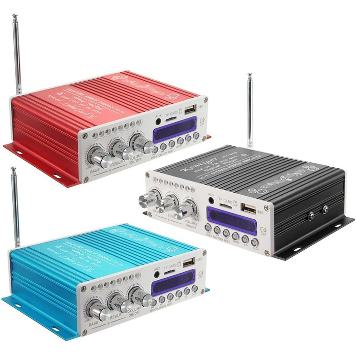 Міні Bluetooth Hi-Fi стерео аудіо підсилювач WINGONEER з бас-бустером, підтримка FM, MP3, TF, USB, DVD, 12V для авто і мотоцикла