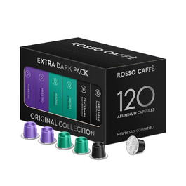 Капсули кави ROSSO CAFFÈ Nespresso 'Extra Dark', 120 шт. - 3 преміум-суміші, сумісні з Nespresso