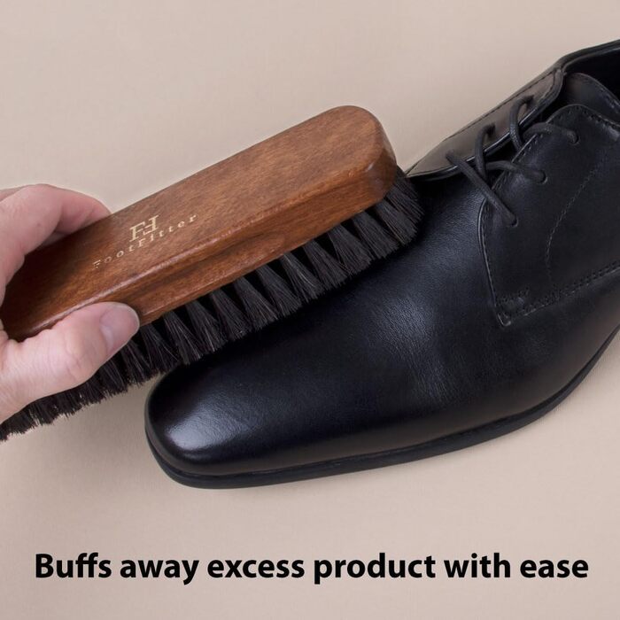 FootFitter shoe shine brush made from genuine horsehair