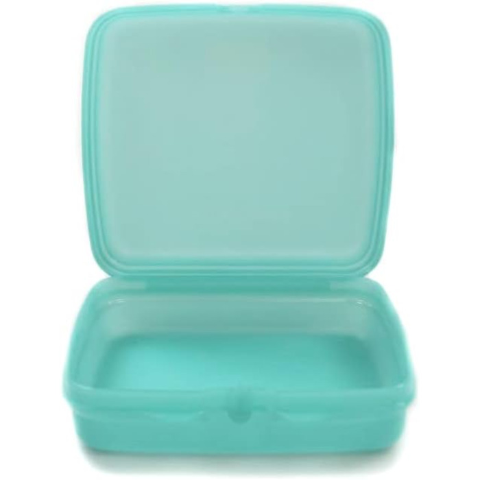 Tupperware To Go Sandwich Box light turquoise lunch box bread box school 38001