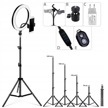 Кільцева лампа RING LED 120W 30см з пультом та штативом 220см для макіяжу та YouTube