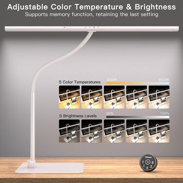 LED-лампа EYOCEAN для монітора з жестами та пультом, 24W, 80см, регульована яскравість, денне світло для офісу, читання, архітекторів, дизайнерів
