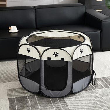 Портативний вольєр для цуценят Kongou | Складаний вольєр з оксфордської тканини на блискавці, знімний загон для домашніх тварин, дихаючі клітки для кроликів, курчат, милий загороджувач для кошенят