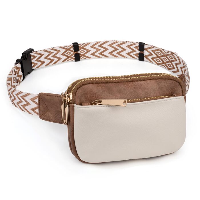 Жіночий гаманець UTO з PU шкіри, багатофункціональний на блискавці, клатч для телефону (білий та коричневий)