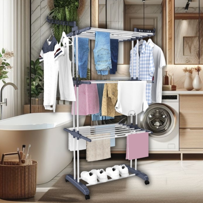 Велика вертикальна сушарка для білизни та одягу, підлогова складана, висока