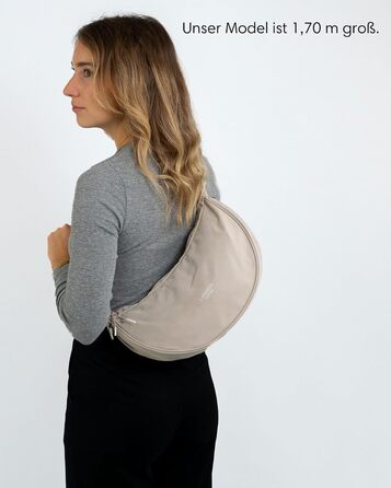 Сумка через плече LARKSON Solveig Medium бежева - Містка напівмісяць, водонепроникна (6.5 л)