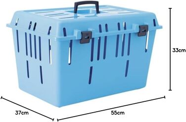 Транспортний бокс для тварин Nobby Pet Caddy II, 72078, кольори: журавлина/блакитний