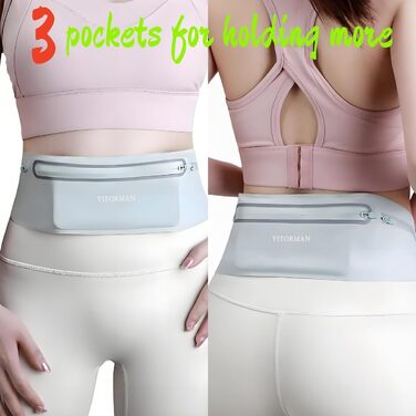 Пояс для бігу з водонепроникним, регульованим, еластичним ремінцем, кишеня, стійка до поту, для телефонів та різних розмірів талії, велика місткість, біг, тренування, на відкритому повітрі (Рожевий)