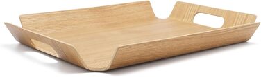 Bredemeijer brown curved rectangular wooden tray, 44.5 cm