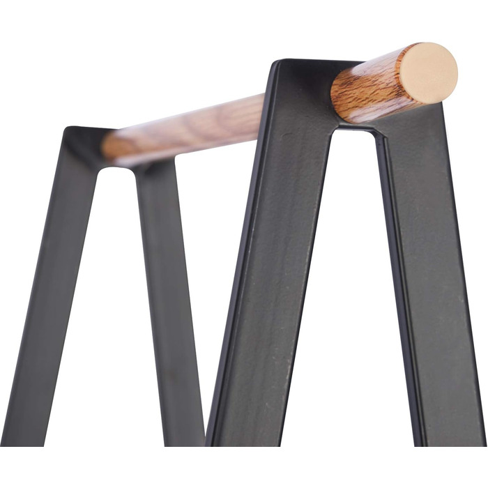 WOLTU Clothes Rack Black for Bedroom Wardrobe Clothes Rail Narrow Metal Clothes Rod with Metal Shelves approx. 54x45x141cm (WxDxH)