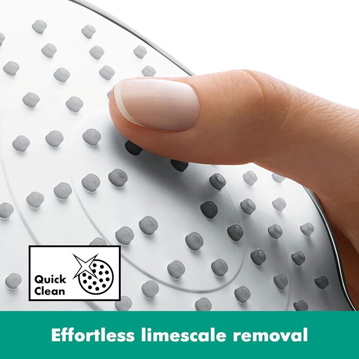 hansgrohe Raindance Select E - water-saving showerhead 9 l/min (EcoSmart), handheld shower with 3 spray patterns, square shower head (120 x 120 mm), water-saving showerhead with anti-limescale function, 26521000 (Brushed Black Chrome, 3 spray patterns)
