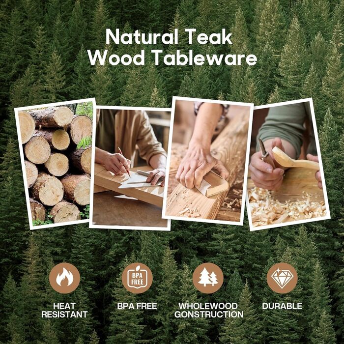 Набір дерев'яних лопаток для приготування їжі Spardar (7 шт.) - оранжево-коричневий