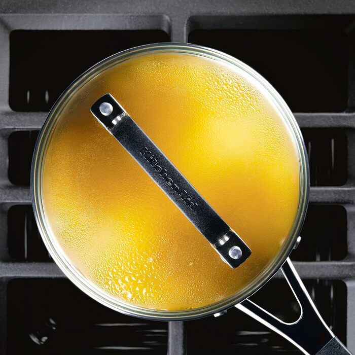 Набір кухонного посуду KitchenAid з нержавіючої сталі, 10 предметів, з полірованою поверхнею (каструля з ручкою 2 літри)