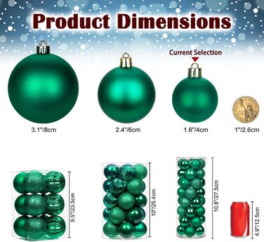 40 шт. прикрас для ялинки - ялинкові кулі 4 см, зелені, ударостійкі. Новорічний декор для ялинки