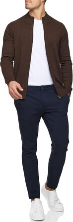 Кардиган чоловічий Indicode з трикотажу з бавовни (80%), з високим коміром, колір: темно-коричневий мікс