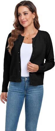 Кардиган жіночий KESSER, чорний, розмір M: теплий, класичний, з довгим рукавом, з ґудзиками, для осені та зими