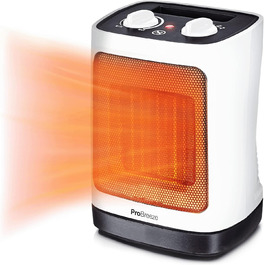 Про Breeze 2000W керамічний міні-нагрівач з автоматичною осциляцією, 2 режими, тихий, для вітальні, офісу, тераси - білий